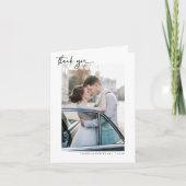 Classic Wedding Calligraphy Foto Vielen Dank Dankeskarte (Vorderseite)