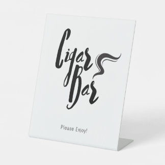 Classic Wedding Cigar Bar Pedestal Sign Sockelschild