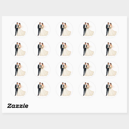Classic Wedding Couple Sticker (Blatt)