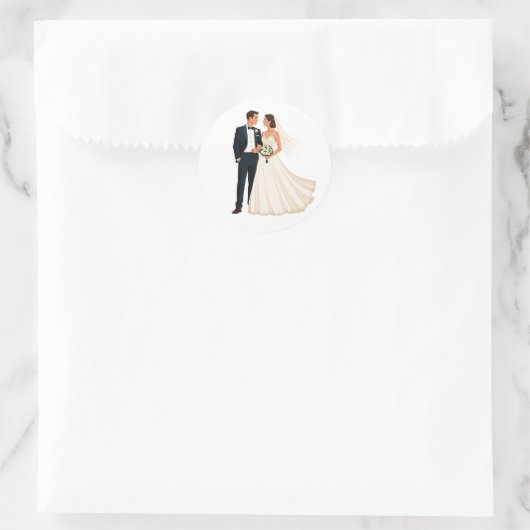 Classic Wedding Couple Sticker (Tasche)