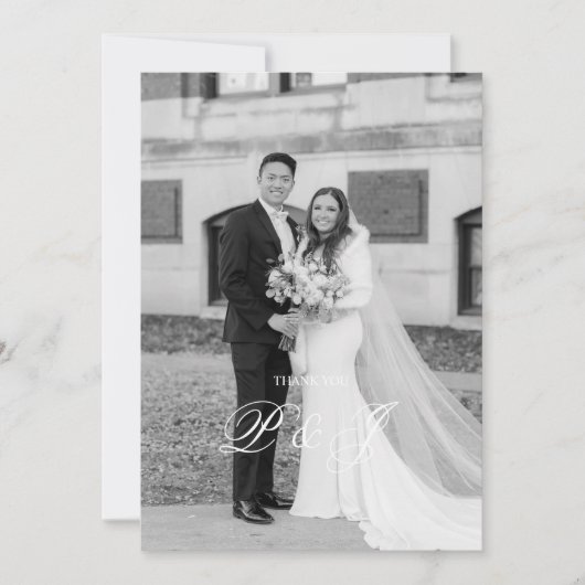 Classic Wedding Dankeschön Card Dankeskarte (Vorderseite)