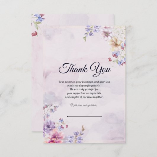 Classic Wedding Dankeschön Card für Gäste Dankeskarte (Vorne/Hinten)