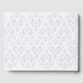 Classic Wedding Elegant Damask Pattern Light Blue Gästebuch (Rückseite)