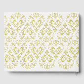 Classic Wedding Elegante Damask Muster Gold Gästebuch (Rückseite)