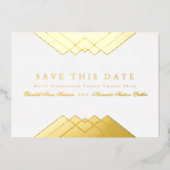 Classic Wedding Geometric Gold Save the Date Folieneinladung (Vorderseite)