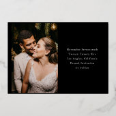 Classic Wedding Geometric Gold Save the Date Folieneinladung (Rückseite)