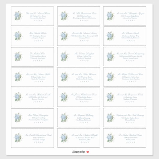 Classic Wedding Guest Address Labels (Blatt)