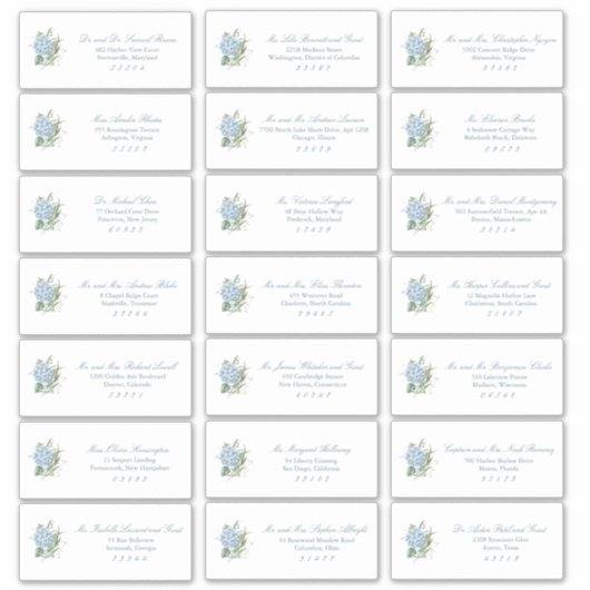 Classic Wedding Guest Address Labels (Vorderseite)