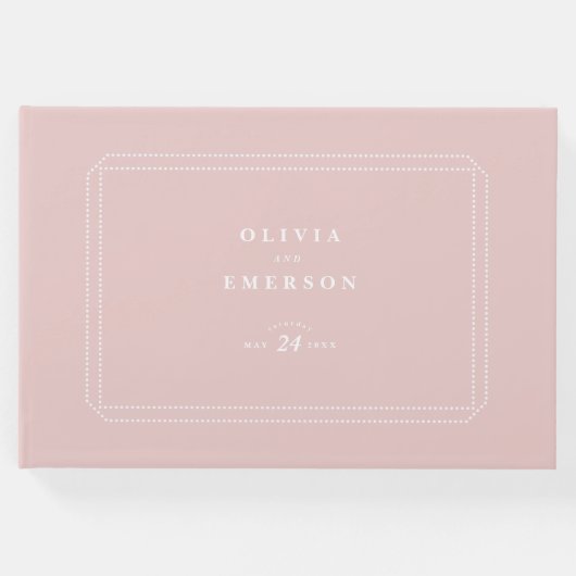 Classic Wedding Guestbook rosa Gästebuch (Vorderseite)
