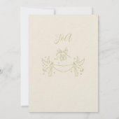Classic wedding invitation in beige and gold einladung (Rückseite)