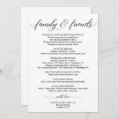 Classic Wedding Itinerary - Hochzeitswillingsfamil Einladung (Vorne/Hinten)