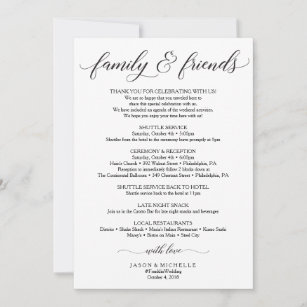 Classic Wedding Itinerary - Hochzeitswillingsfamil Einladung