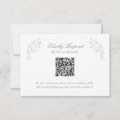 Classic Wedding Monogram Crest QR code RSVP Card (Rückseite)