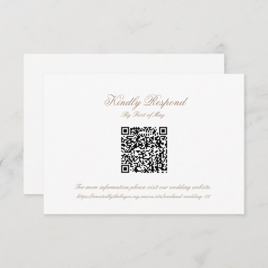Classic Wedding Monogram Crest QR code RSVP Card (Vorne/Hinten)