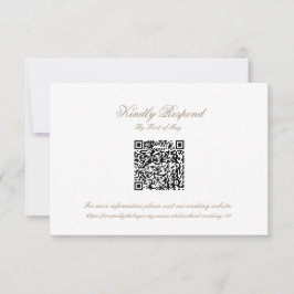 Classic Wedding Monogram Crest QR code RSVP Card Karte