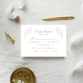 Classic Wedding Monogram Crest RSVP Card Karte