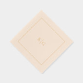 Classic Wedding Monogram Personalisiert Gold Frame Servietten Mit Folie (Rechts)