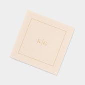 Classic Wedding Monogram Personalisiert Gold Frame Servietten Mit Folie (Links)