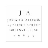 Classic Wedding Monogram Rücksendeadresse Permastempel (Design)