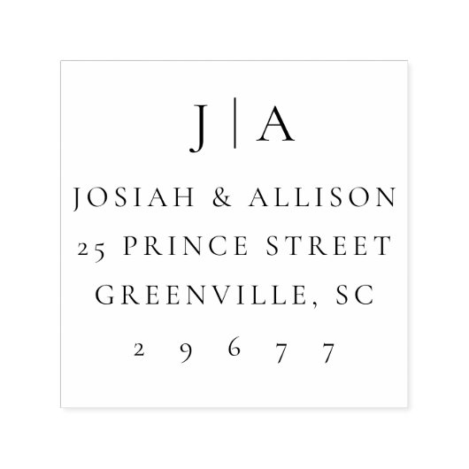 Classic Wedding Monogram Rücksendeadresse Permastempel (Design)