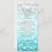 Classic Wedding Program Beach Bokeh Lights Einladung (Rückseite)