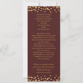 Classic Wedding Program Confetti Gold Burgundy Einladung (Rückseite)