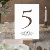 Classic Wedding Reception Table Number Card Tischnummer