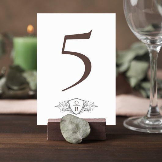 Classic Wedding Reception Table Number Card Tischnummer