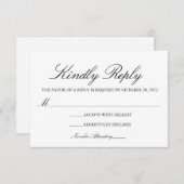 Classic Wedding Response Card RSVP Karte (Vorne/Hinten)