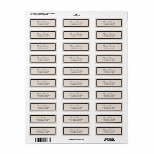 Classic Wedding Return Address Label (Vorne)