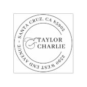 Classic Wedding Round Rücksendeadresse Gummistempel (Prägung)