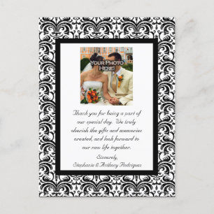 Classic Wedding Vielen Dank Postkarte
