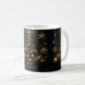 Classic Weihnachten Black & Gold Weihnachten Tasse (VorderseiteRechts)