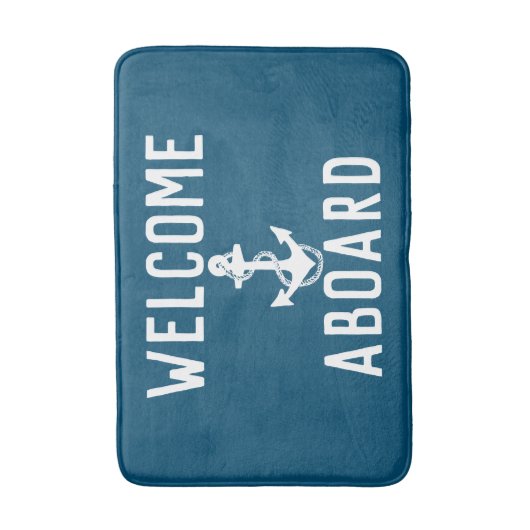 Classic WELCOME ABOARD Typografie | Badematte (Vorderseite Vertikal)