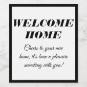 Classic - "Welcome Zuhause" Weinflaschen-Etikett Weinetikett (Einzelnes Label)