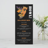 Classic Werewolf, Halloween-Party Menu Menükarte (Stehend Vorderseite)