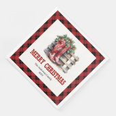 Classic Western Buffalo Check Xmas Party Napkins Serviette (Ecke)