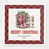 Classic Western Buffalo Check Xmas Party Napkins Serviette (Vorderseite)