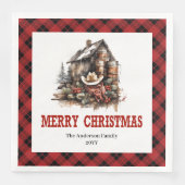 Classic Western Christmas Plaid Paper Napkins Serviette (Vorderseite)