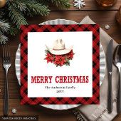 Classic Western Red Black Christmas Napkins Serviette