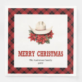 Classic Western Red Black Christmas Napkins Serviette (Vorderseite)