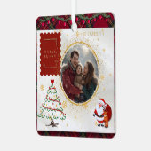 Classic Whimsical Photo  Ornament Aus Metall (Vorderseite links)