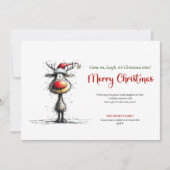 Classic Whimsical Reindeer Christmas Greeting Feiertagskarte (Vorderseite)