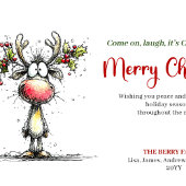 Classic Whimsical Reindeer Christmas Greeting Feiertagskarte