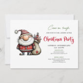 Classic whimsical Santa Christmas party invitation Einladung (Vorderseite)