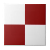 Classic White and Christmas Red Square Box Pattern Fliese (Vorderseite)