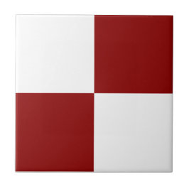 Classic White and Christmas Red Square Box Pattern Fliese