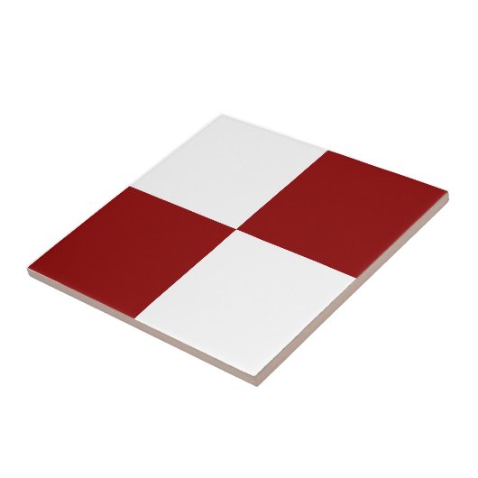 Classic White and Christmas Red Square Box Pattern Fliese (Seite)