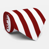 Classic White and Deep Red Striped Stylish Krawatte (Gerollt)
