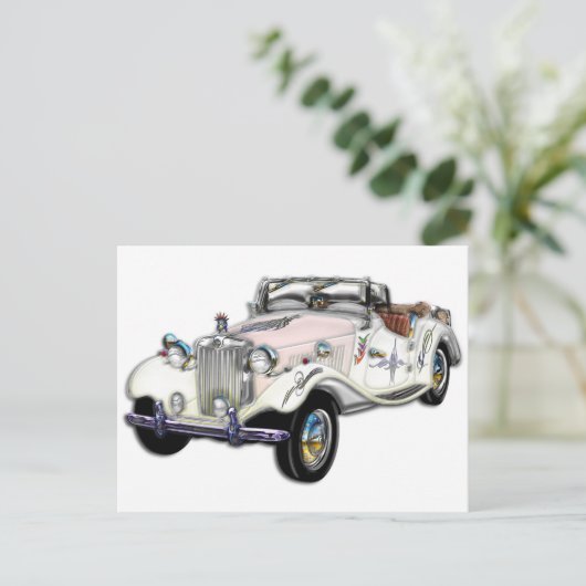 Classic White and Gold MG Postkarte (Stehend Vorderseite)